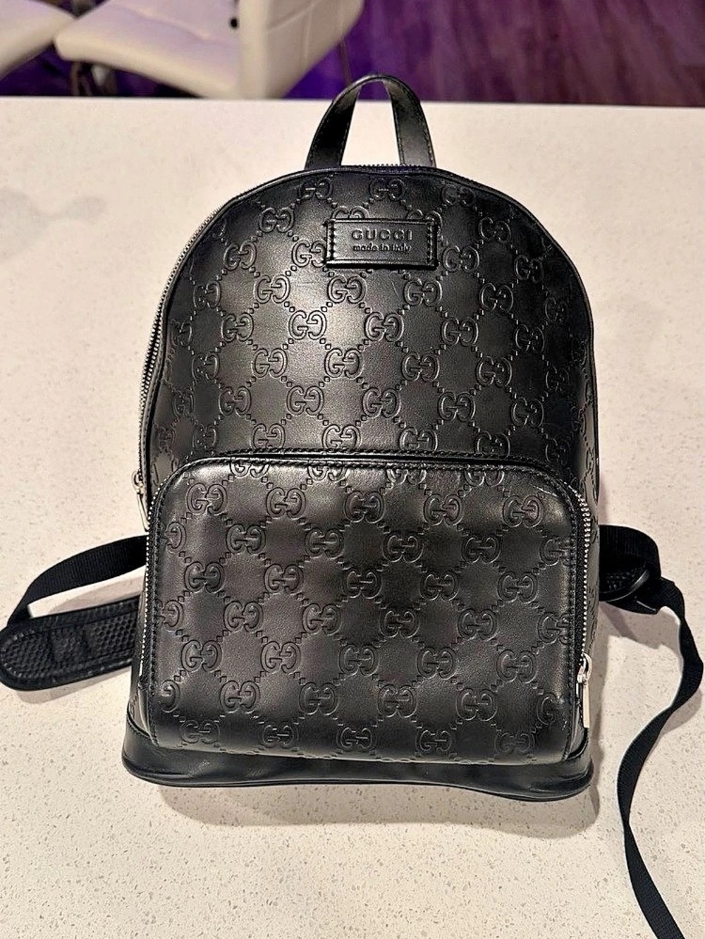 Gucci Monogram Backpack Black